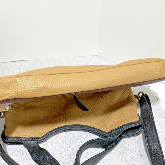 Fossil tan brown leather 2-way messenger bag purse vintage crossbody adjustable - Picture 11 of 11